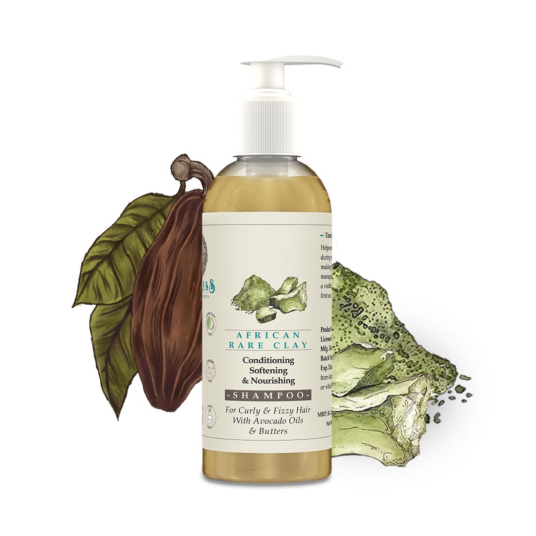 African Rare Clay Conditioning Softening & Nourishing Shampoo for Curly Frizzy Hair