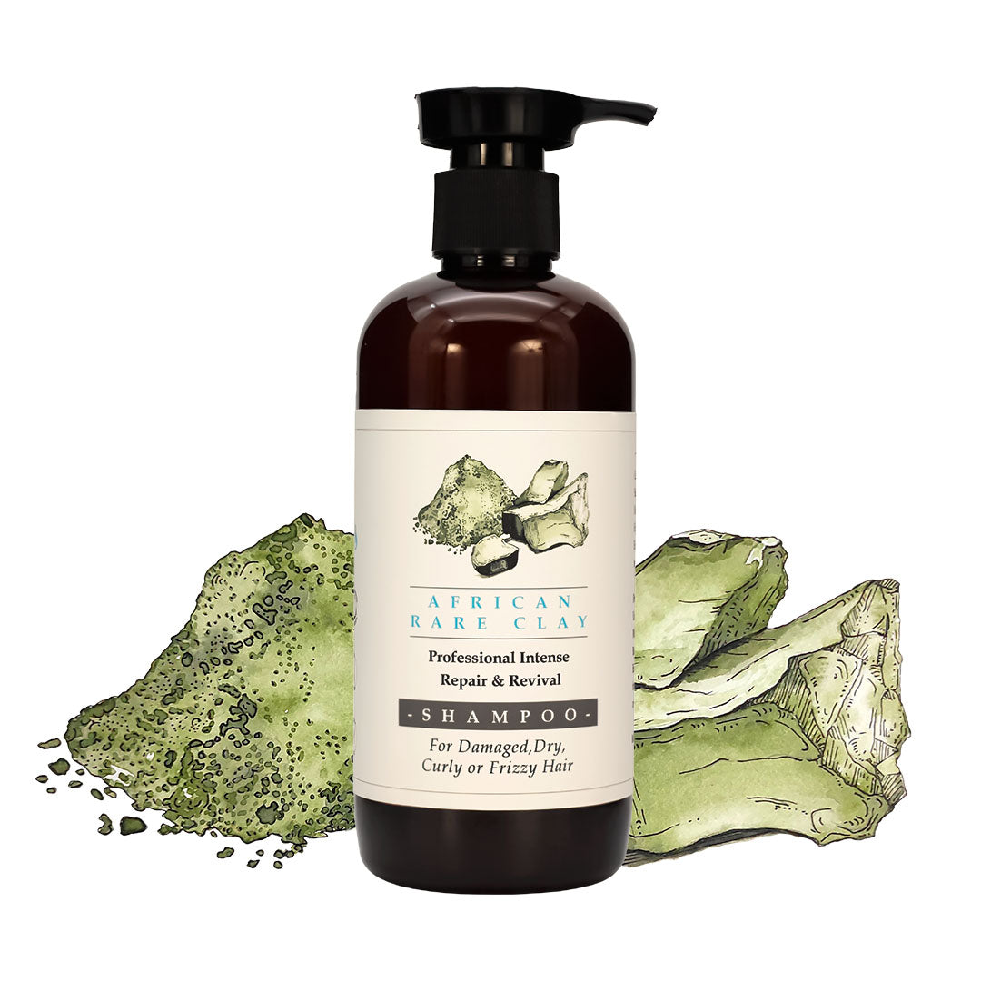 African Rare Clay Professional Intense Repair & Reviving Shampoo for Damaged, Curly, Frizzy Hair