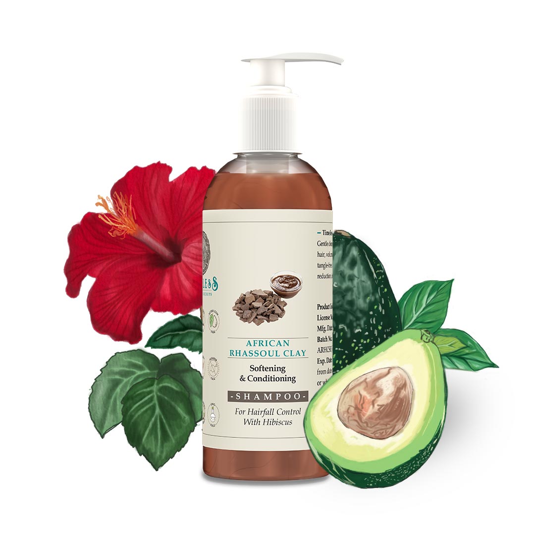 African Rhassoul Clay Shampoo for all hair types With Hibiscus