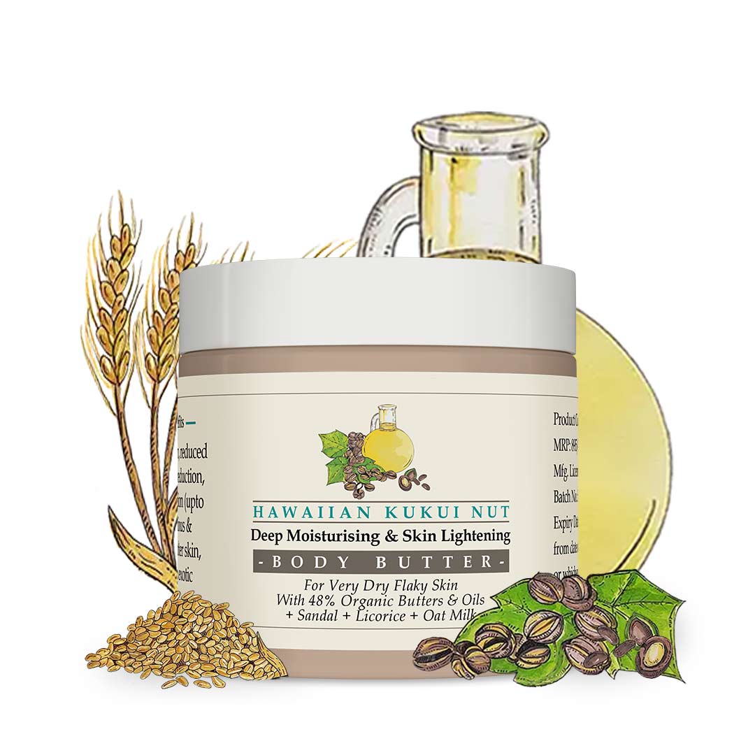 Hawaiian Kukui Nut Skin Lightening Body Butter with Niacinamide