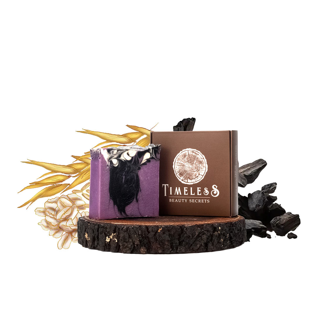 Egyptian Activated Carbon & Oats Artisanal Soap for Women - Oily & Combination Skin