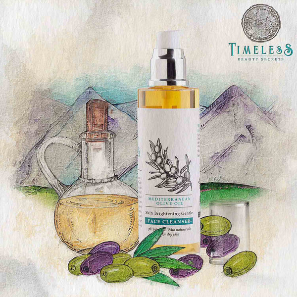 Meditteranean Olive Oil skin brightening gentle face cleanser for dry skin