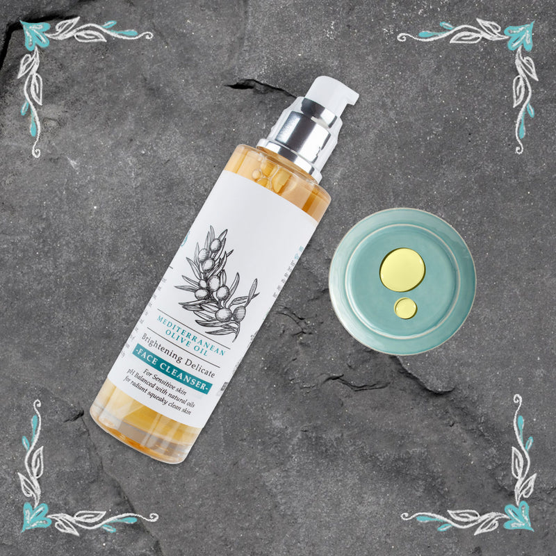 Meditteranean Olive Oil brightening delicate face cleanser for Sensitive skin